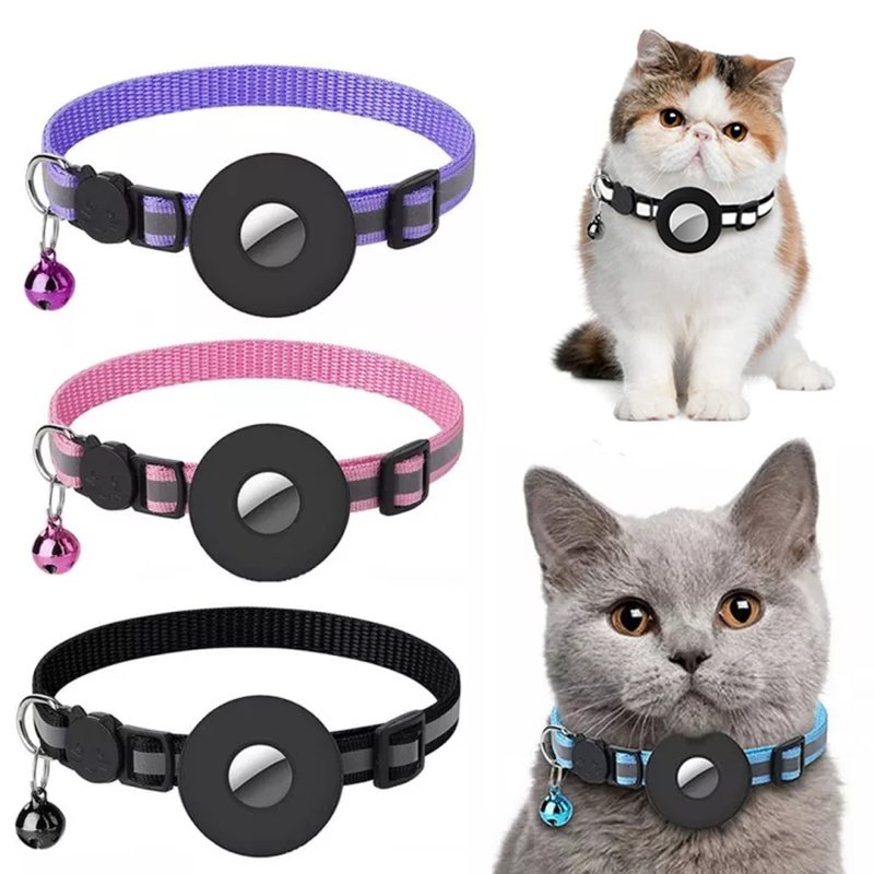 Home Reflective Collar Waterproof Holder Case For Airtag Air Tag Airtags Protective Cover Cat Dog Kitten Puppy Nylon Collar